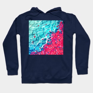 Red roses and petals in the water Hoodie